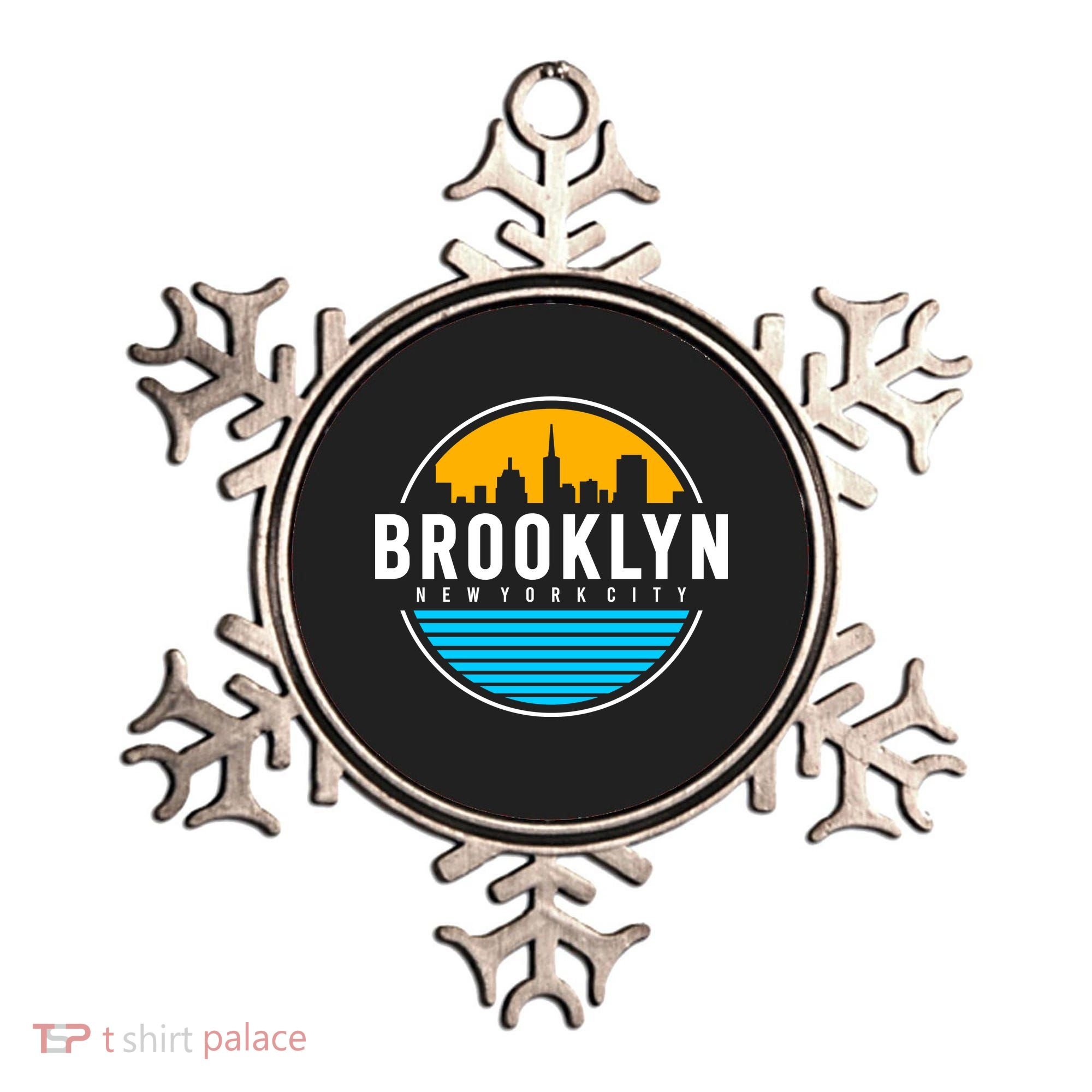 Retro Brooklyn New York City Skyline Ornament