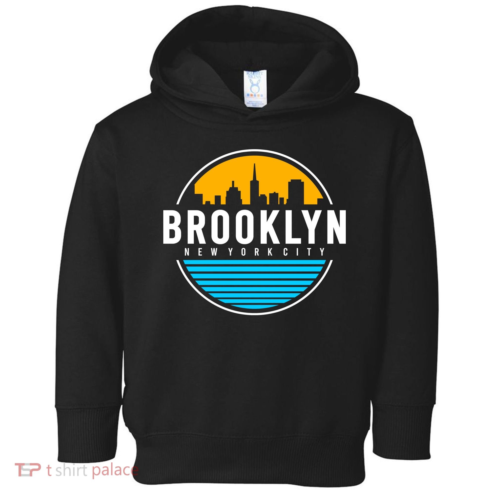 Retro Brooklyn New York City Skyline Toddler Hoodie