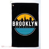 Retro Brooklyn New York City Skyline Golf Towel thumb 0