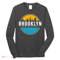 Retro Brooklyn New York City Skyline Long Sleeve Shirt thumb 0