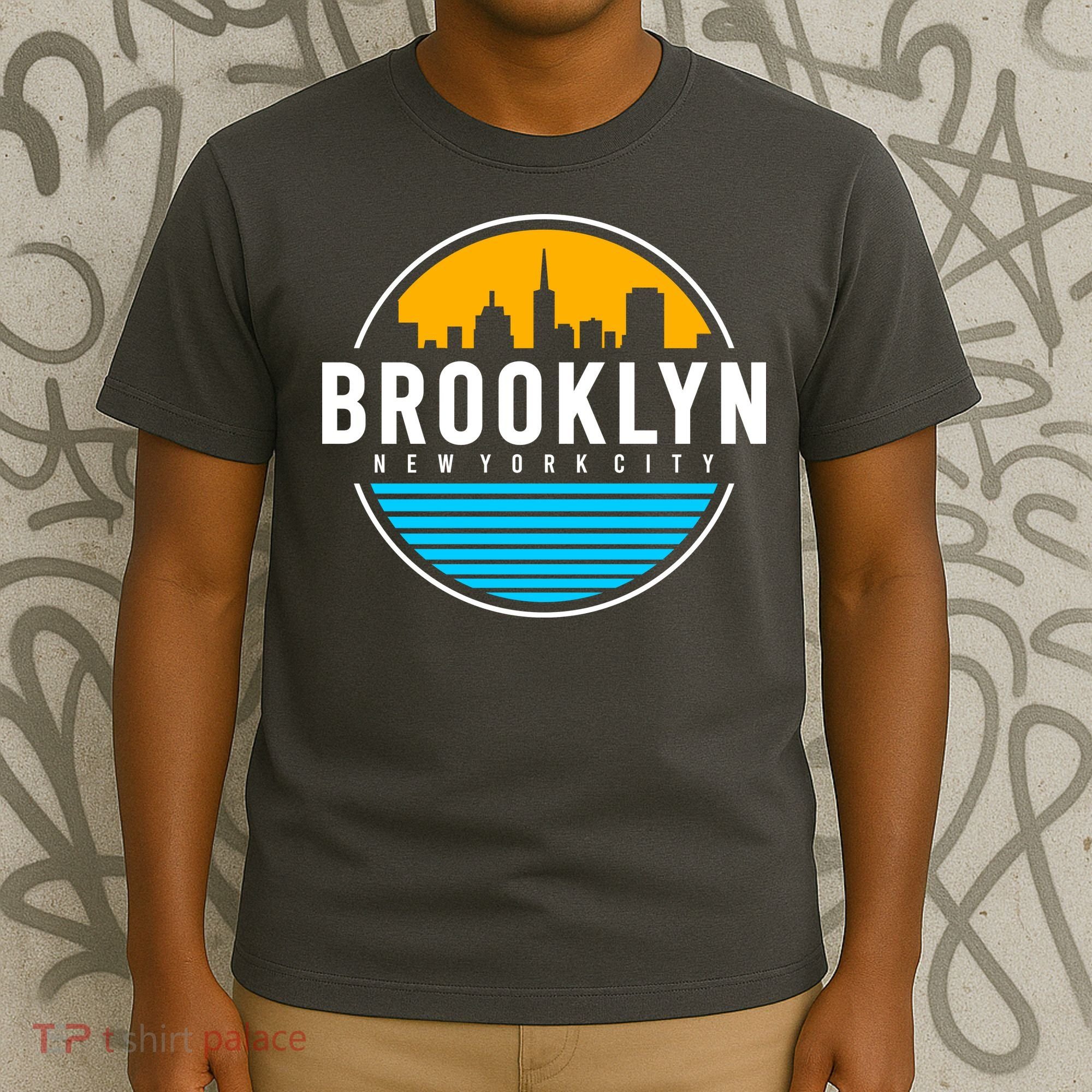 Retro Brooklyn New York City Skyline T-Shirt