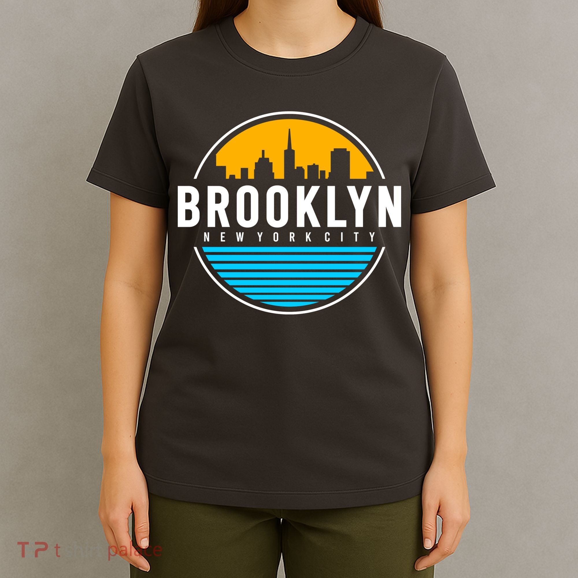 Retro Brooklyn New York City Skyline T-Shirt