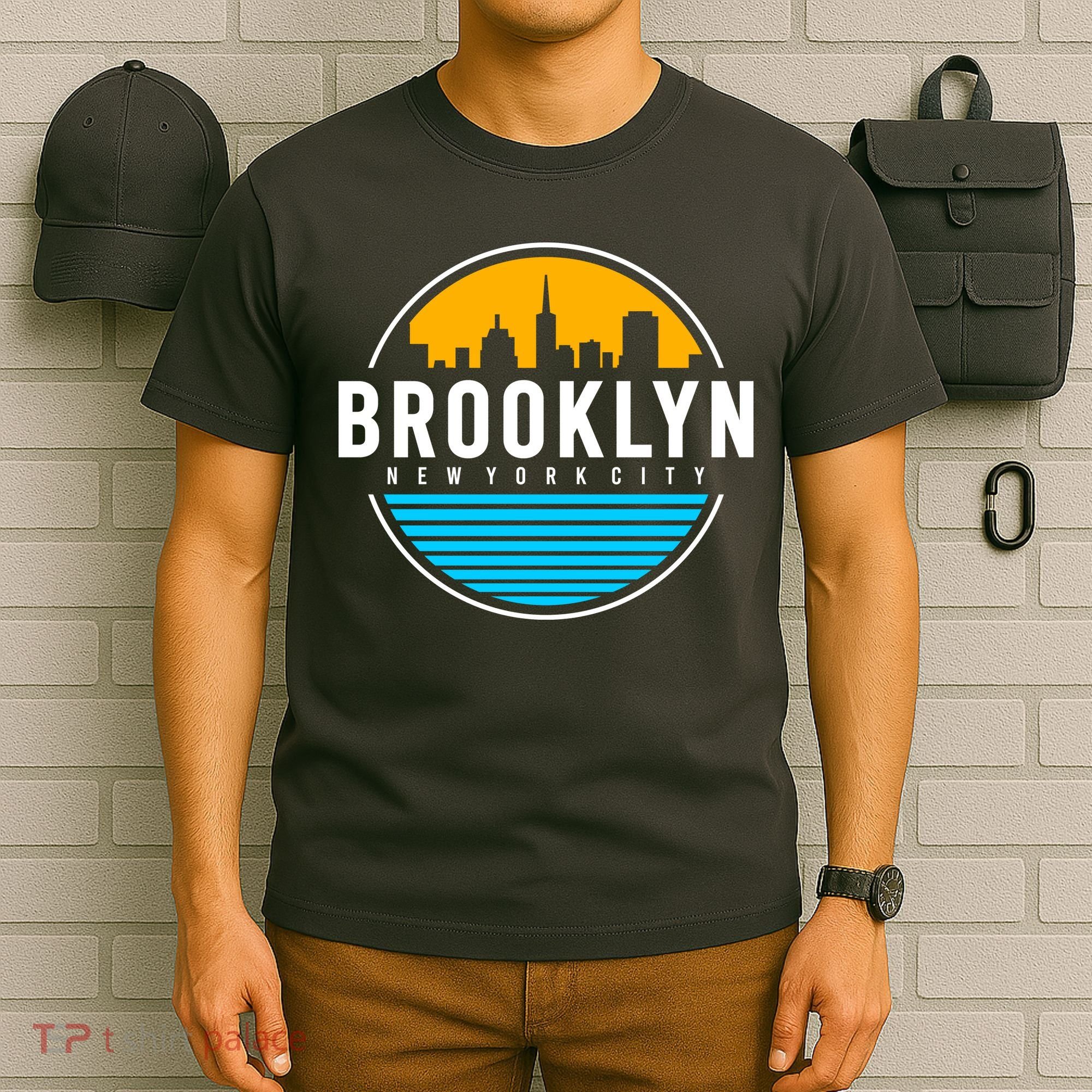 Retro Brooklyn New York City Skyline T-Shirt