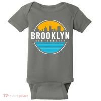 Retro Brooklyn New York City Skyline Baby Bodysuit thumb 0