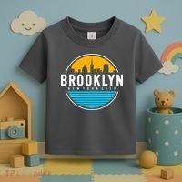 Retro Brooklyn New York City Skyline Toddler T-Shirt thumb 3