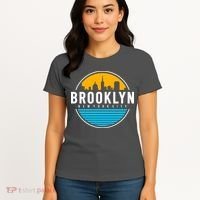 Retro Brooklyn New York City Skyline Women's T-Shirt thumb 4