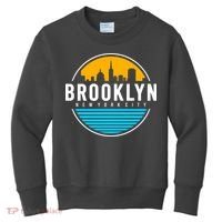 Retro Brooklyn New York City Skyline Kids Sweatshirt thumb 0