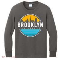 Retro Brooklyn New York City Skyline Kids Long Sleeve Shirt thumb 0