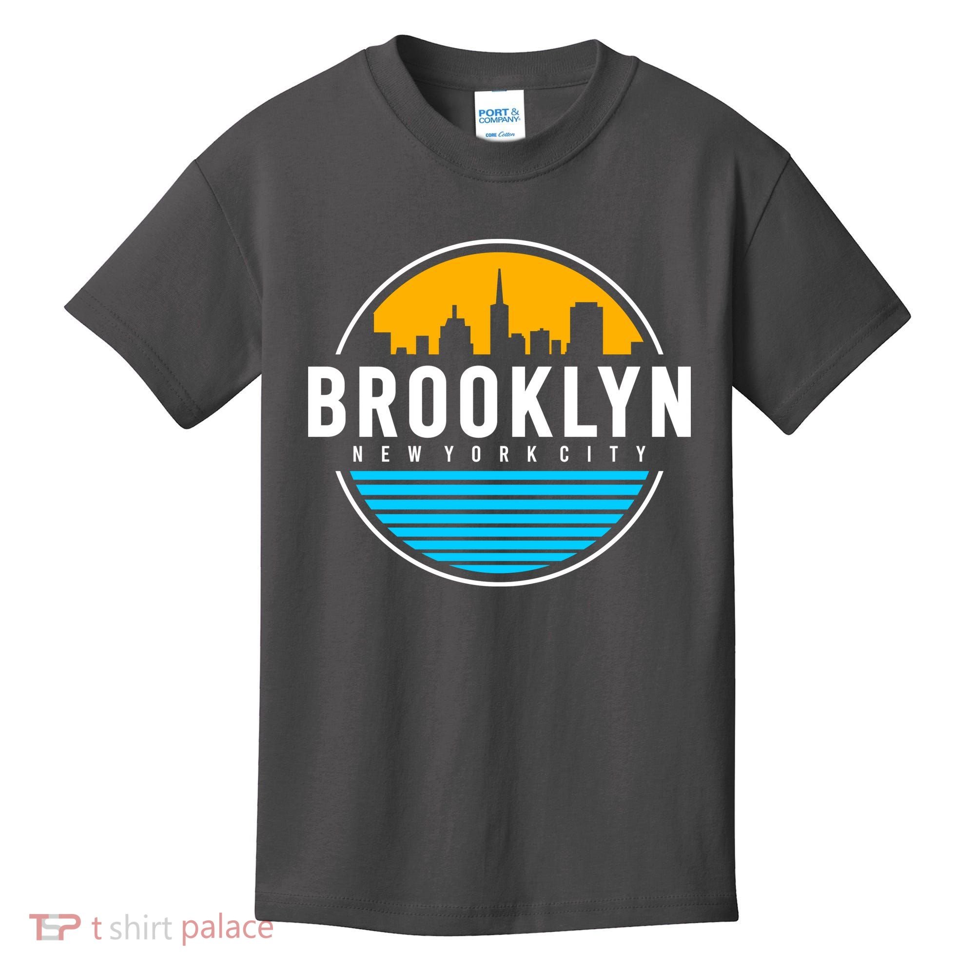 Retro Brooklyn New York City Skyline Kids T-Shirt