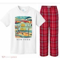 Rockaway Beach New York Queens Ny Surfing Kids Plaid Pajama Set thumb 0