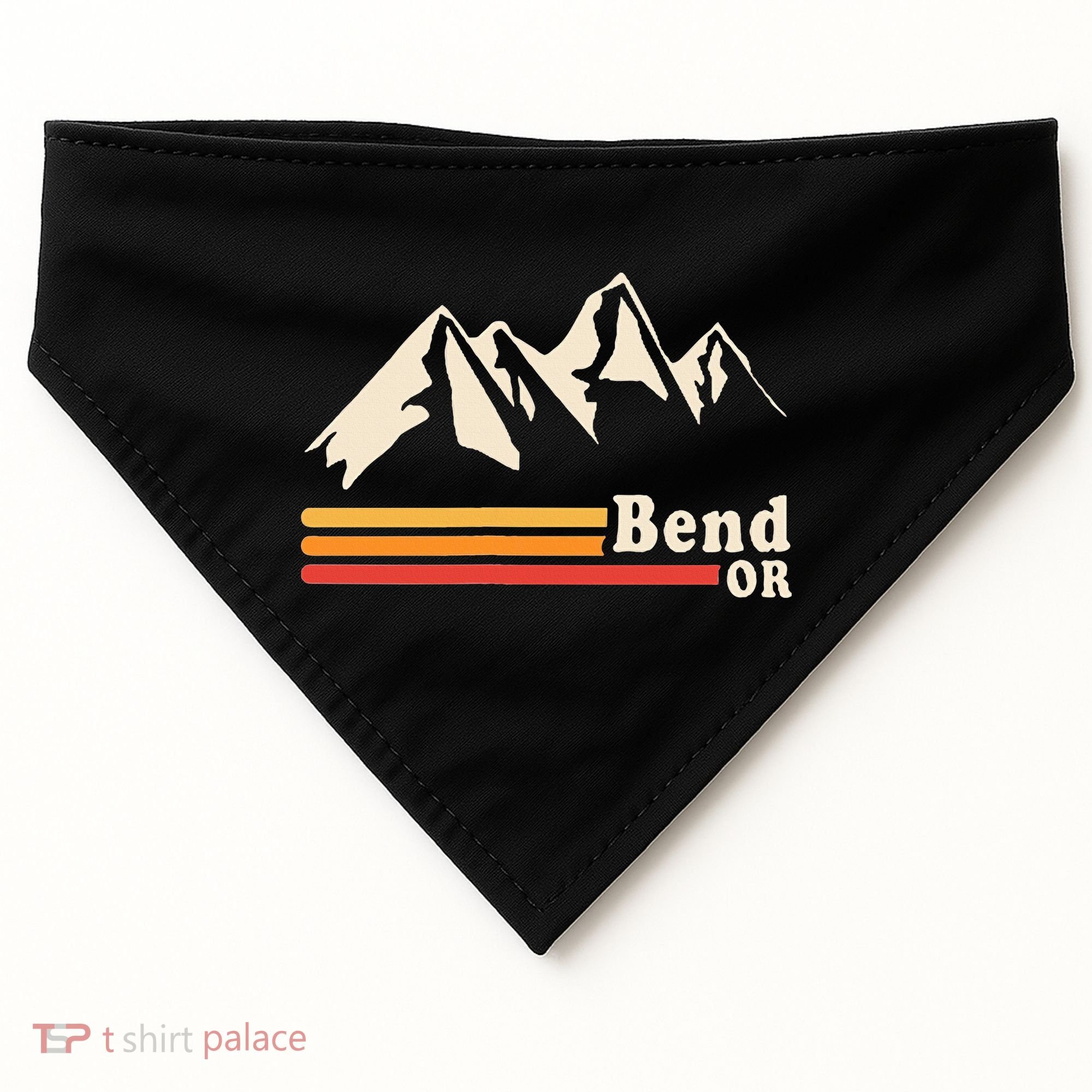 Retro Bend Oregon Mountains USA-Made Doggie Bandana