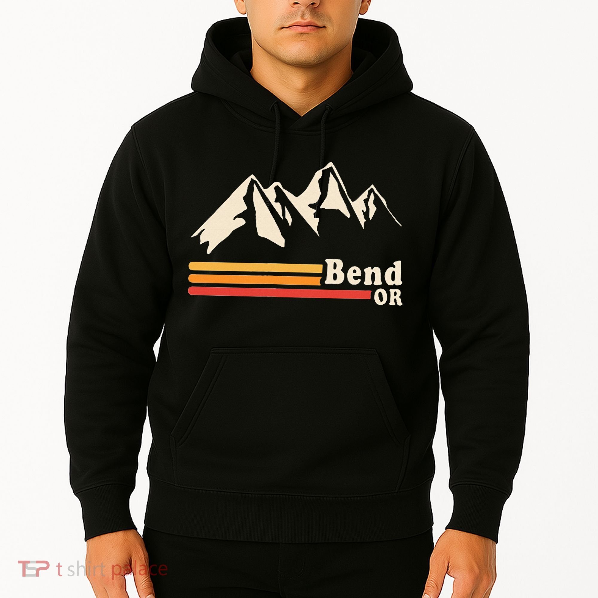 Retro Bend Oregon Mountains Hoodie