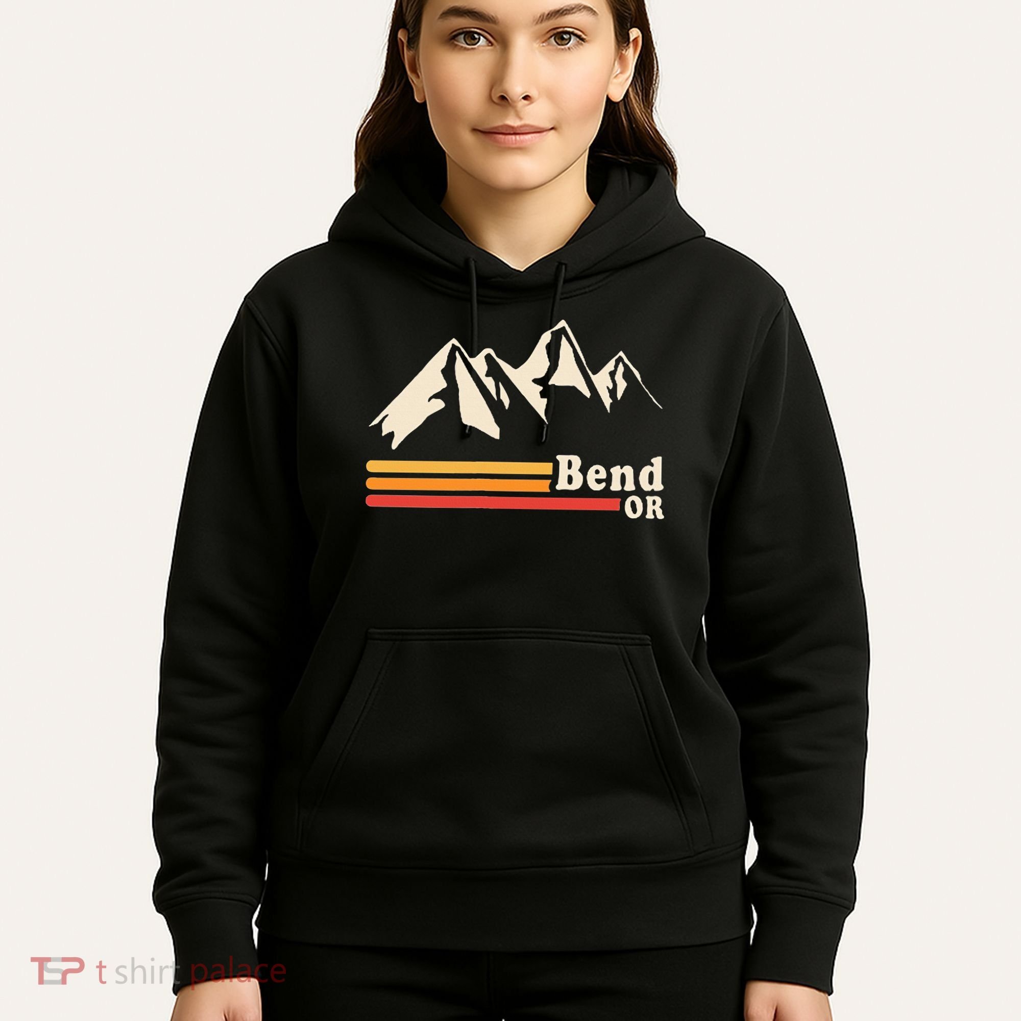 Retro Bend Oregon Mountains Hoodie
