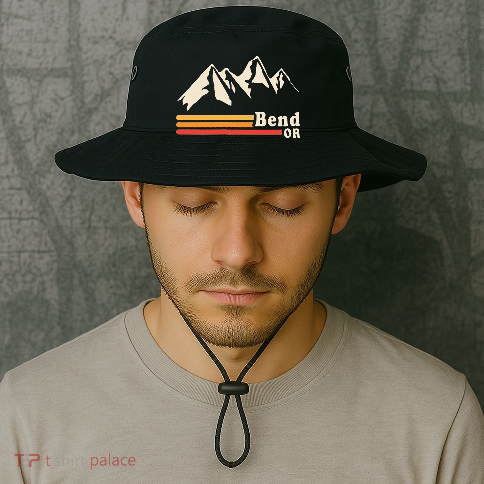 Retro Bend Oregon Mountains Bucket Hat