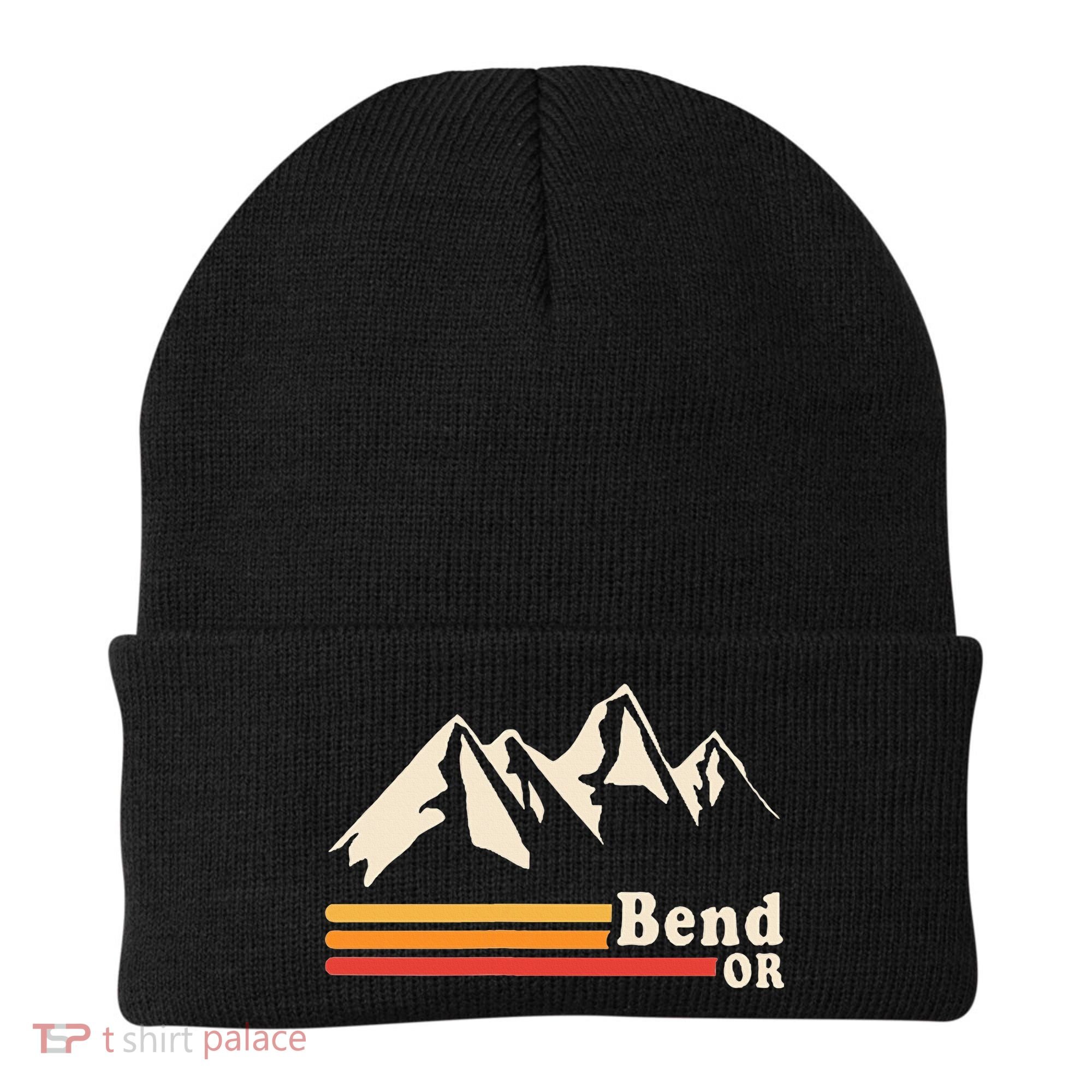 Retro Bend Oregon Mountains Beanie