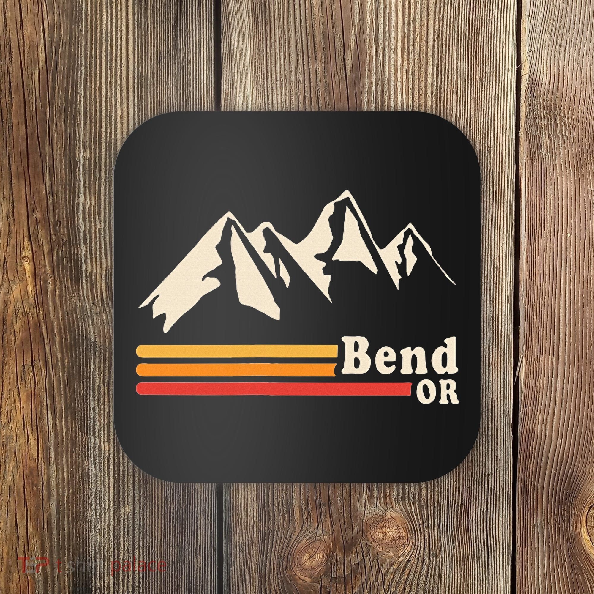 Retro Bend Oregon Mountains Coaster