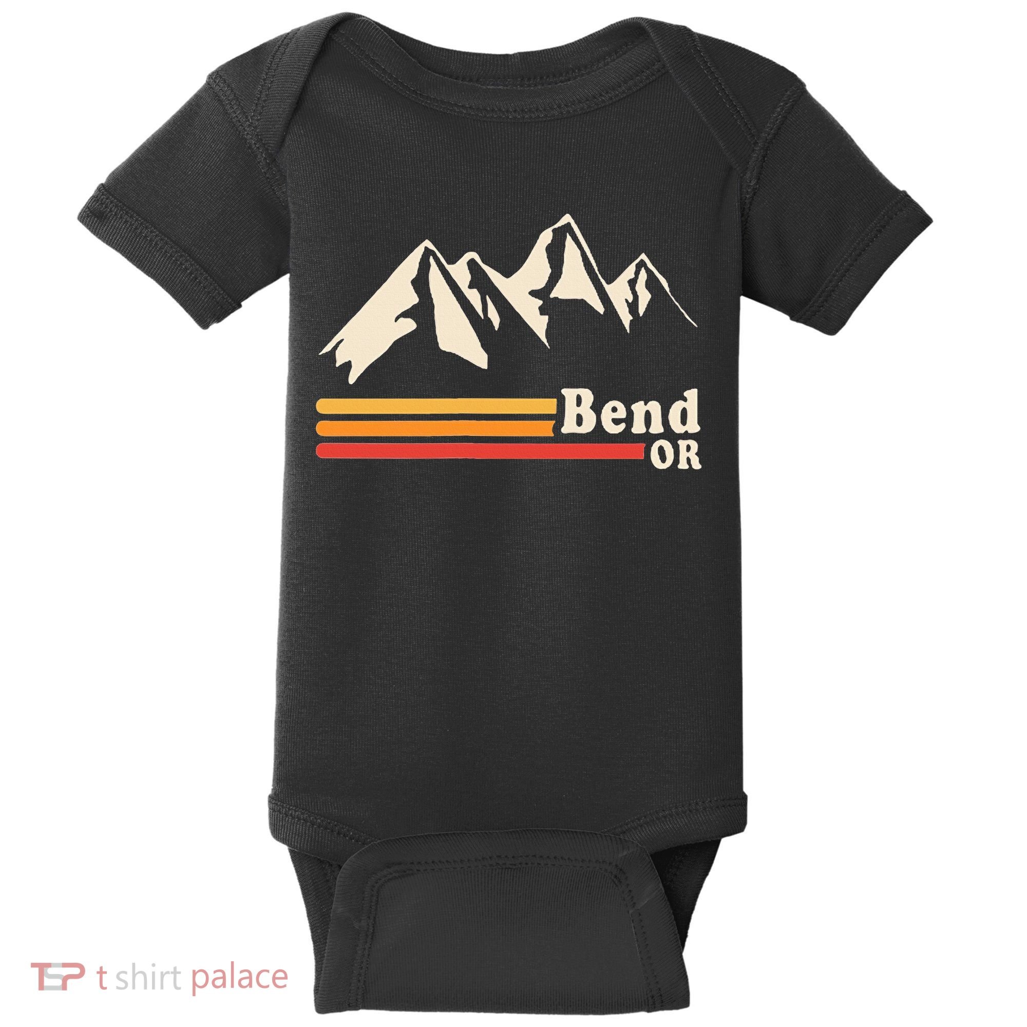 Retro Bend Oregon Mountains Baby Bodysuit