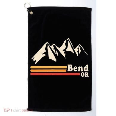 Retro Bend Oregon Mountains Golf Towel