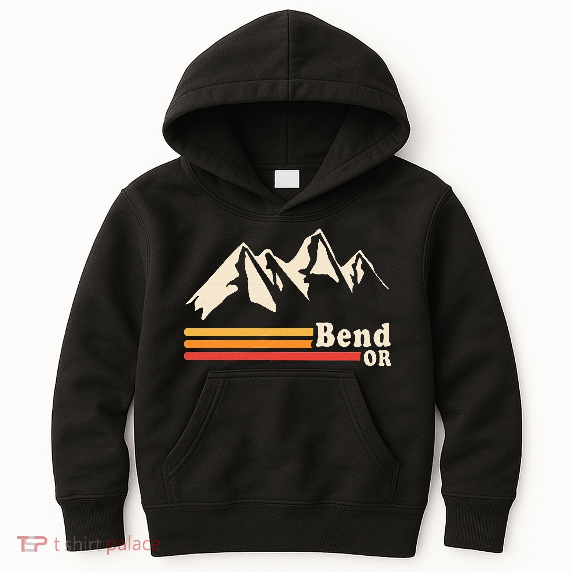 Retro Bend Oregon Mountains Kids Hoodie