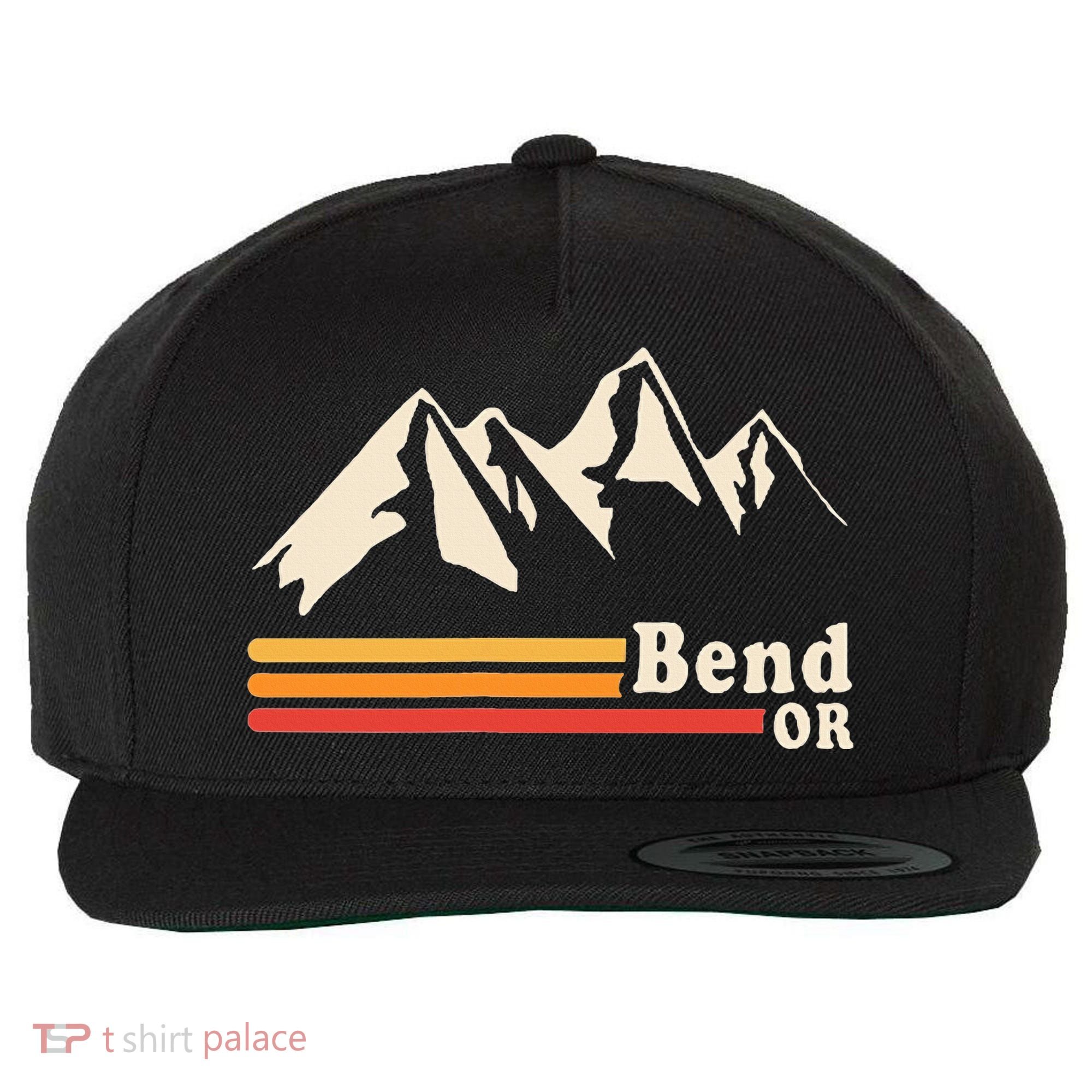 Retro Bend Oregon Mountains Wool Snapback Cap