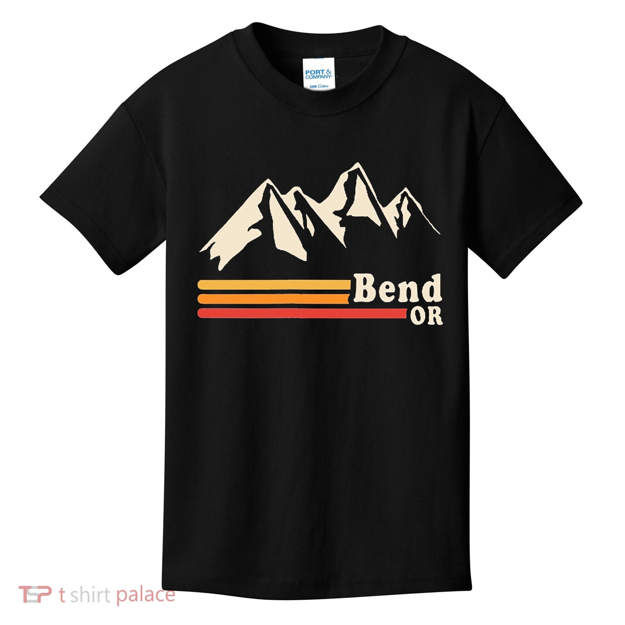 Retro Bend Oregon Mountains Kids T-Shirt