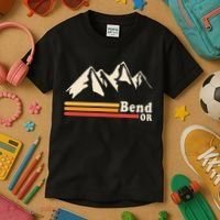 Retro Bend Oregon Mountains Kids T-Shirt thumb 3