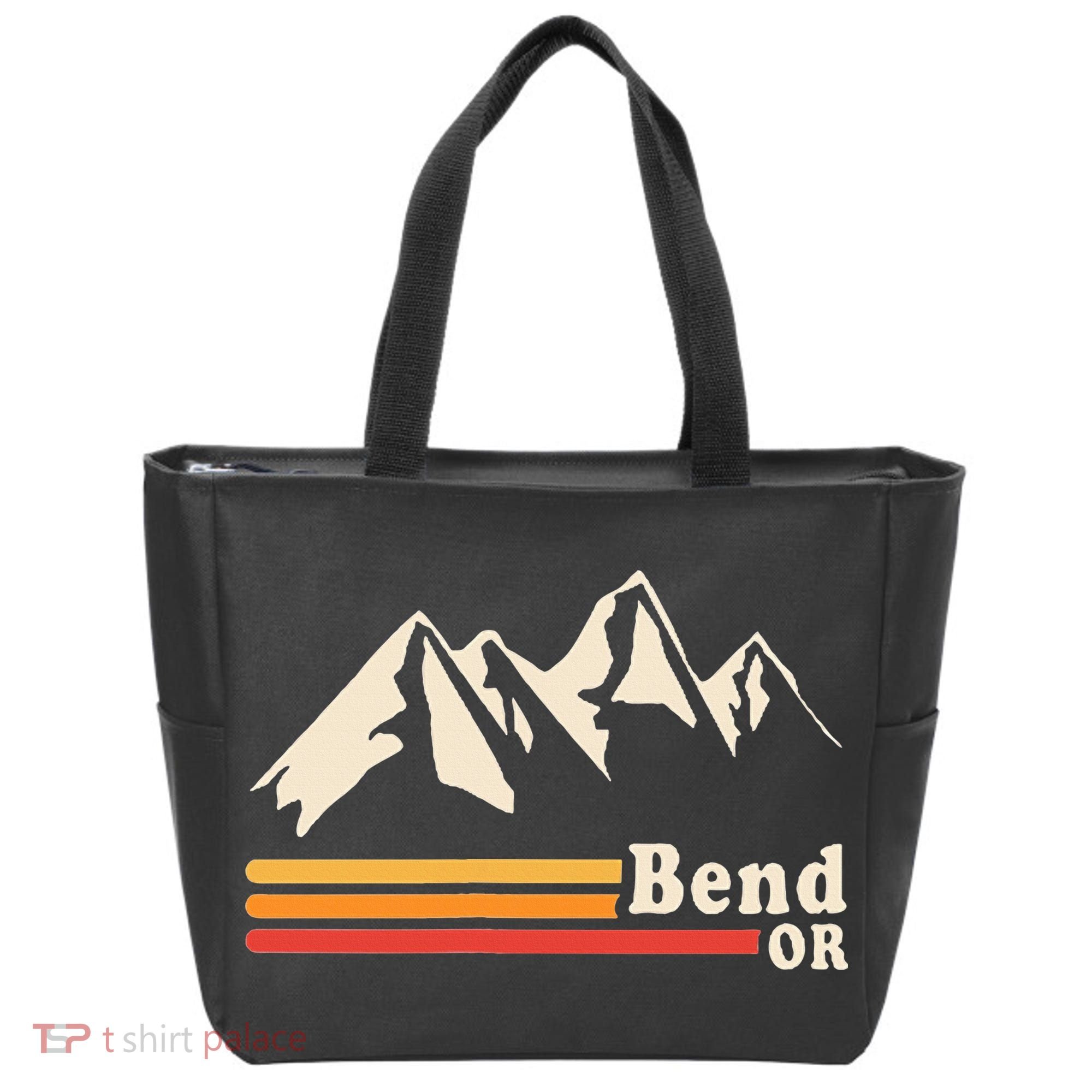Retro Bend Oregon Mountains Tote Bag