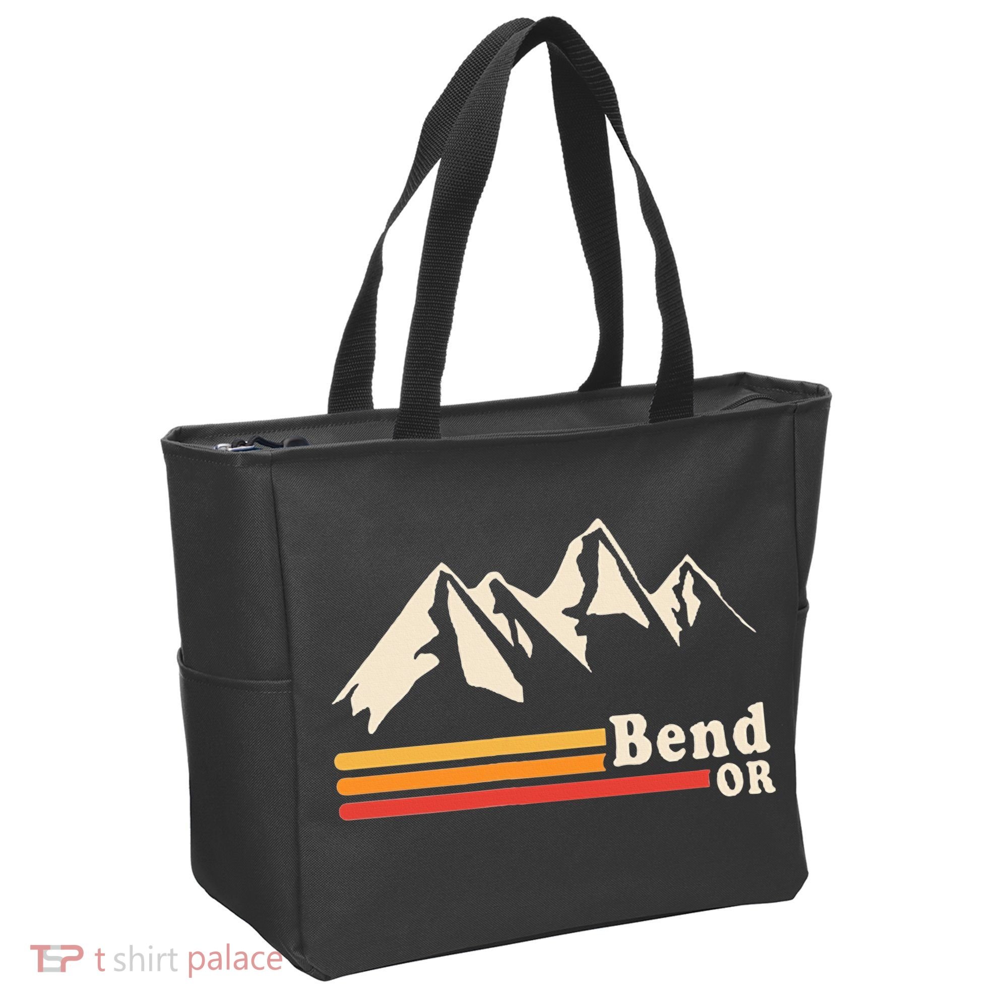 Retro Bend Oregon Mountains Tote Bag