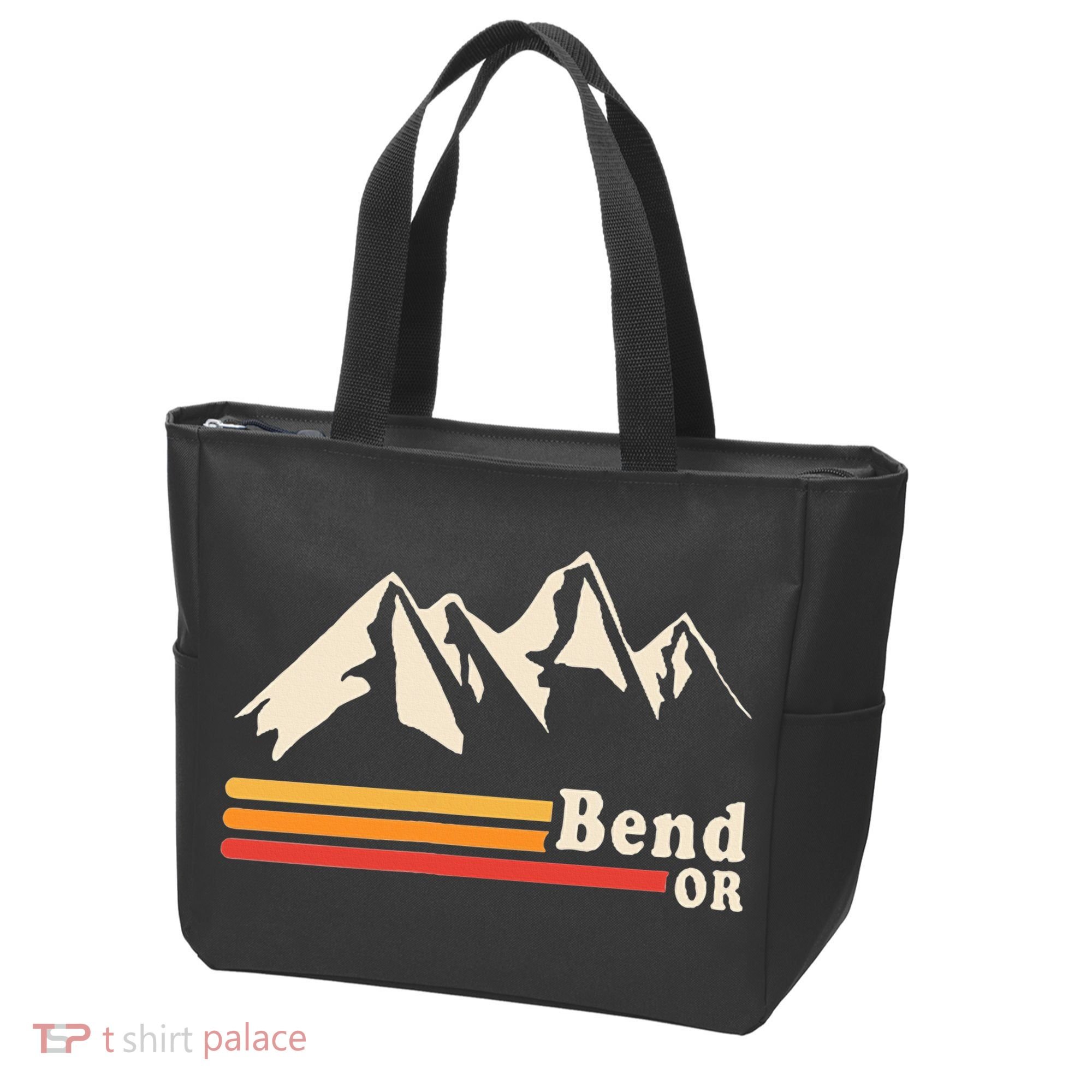 Retro Bend Oregon Mountains Tote Bag