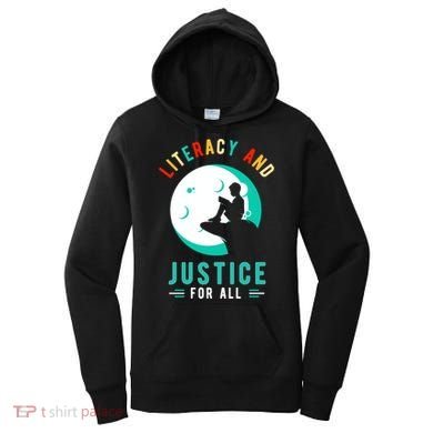 Reading Books Or Literacy And Justice Ll Cool Gift Women's Hoodie