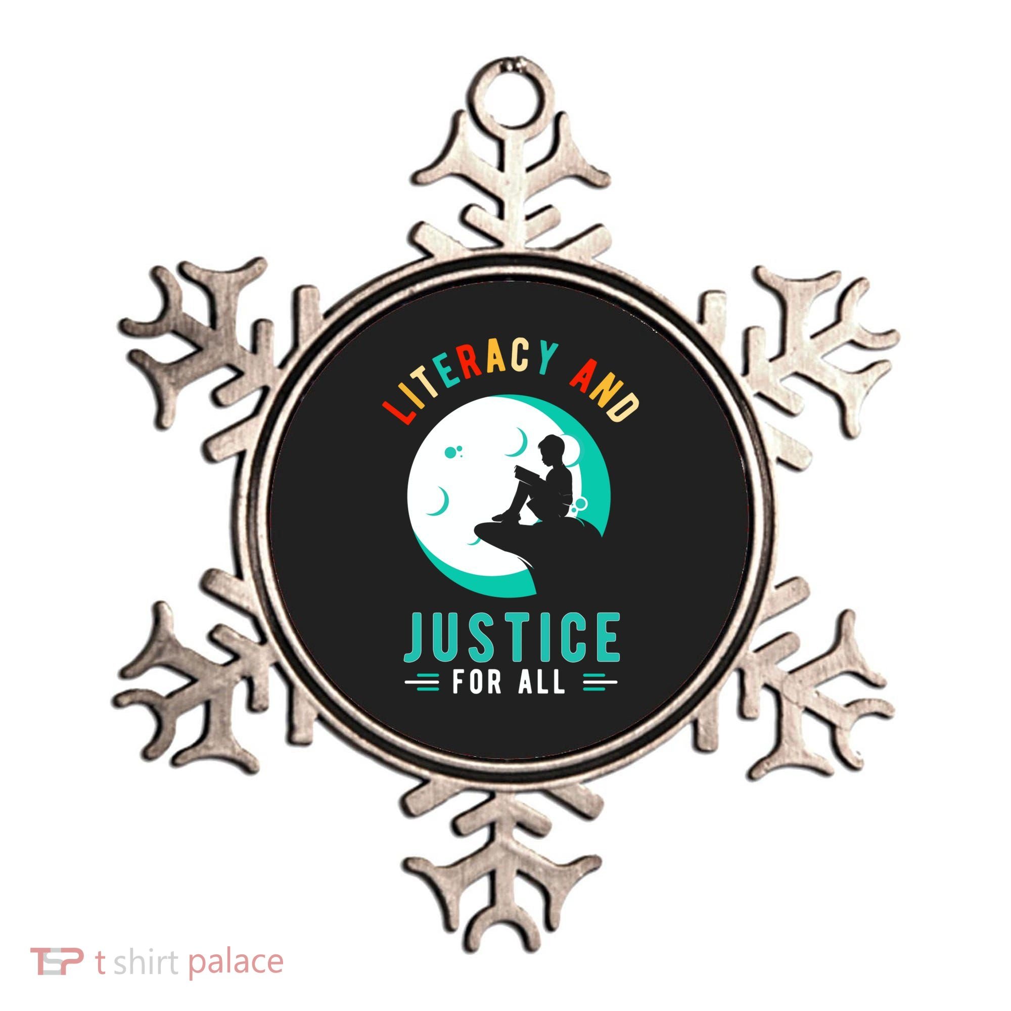 Reading Books Or Literacy And Justice Ll Cool Gift Ornament