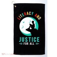 Reading Books Or Literacy And Justice Ll Cool Gift Golf Towel thumb 0