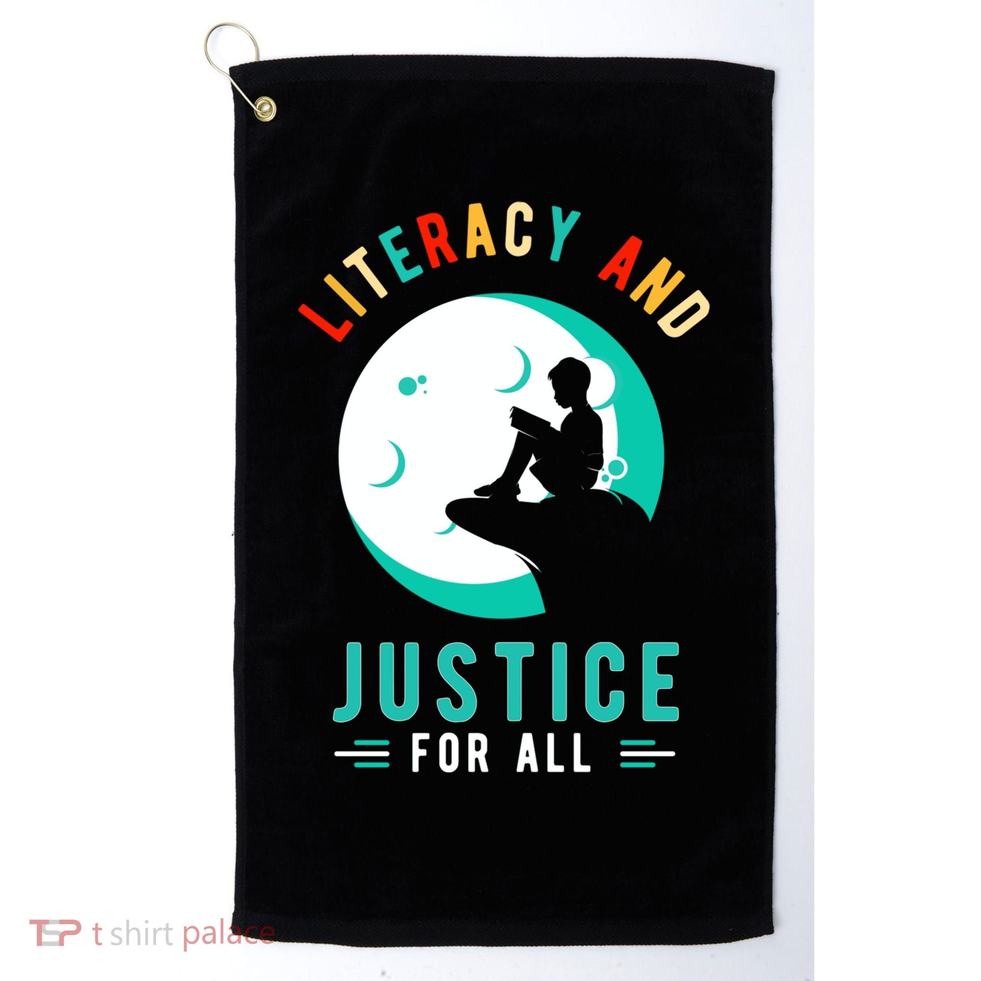 Reading Books Or Literacy And Justice Ll Cool Gift Golf Towel