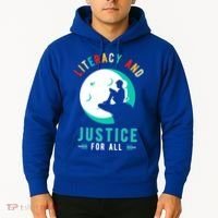 Reading Books Or Literacy And Justice Ll Cool Gift Hoodie thumb 2