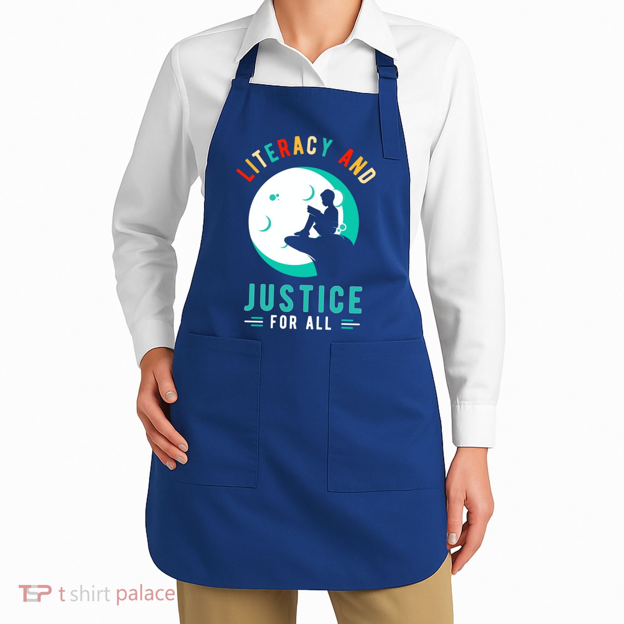 Reading Books Or Literacy And Justice Ll Cool Gift Apron