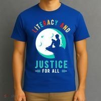 Reading Books Or Literacy And Justice Ll Cool Gift T-Shirt thumb 3