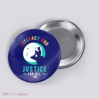 Reading Books Or Literacy And Justice Ll Cool Gift Button thumb 0
