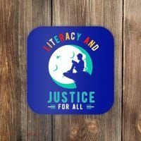 Reading Books Or Literacy And Justice Ll Cool Gift Coaster thumb 0