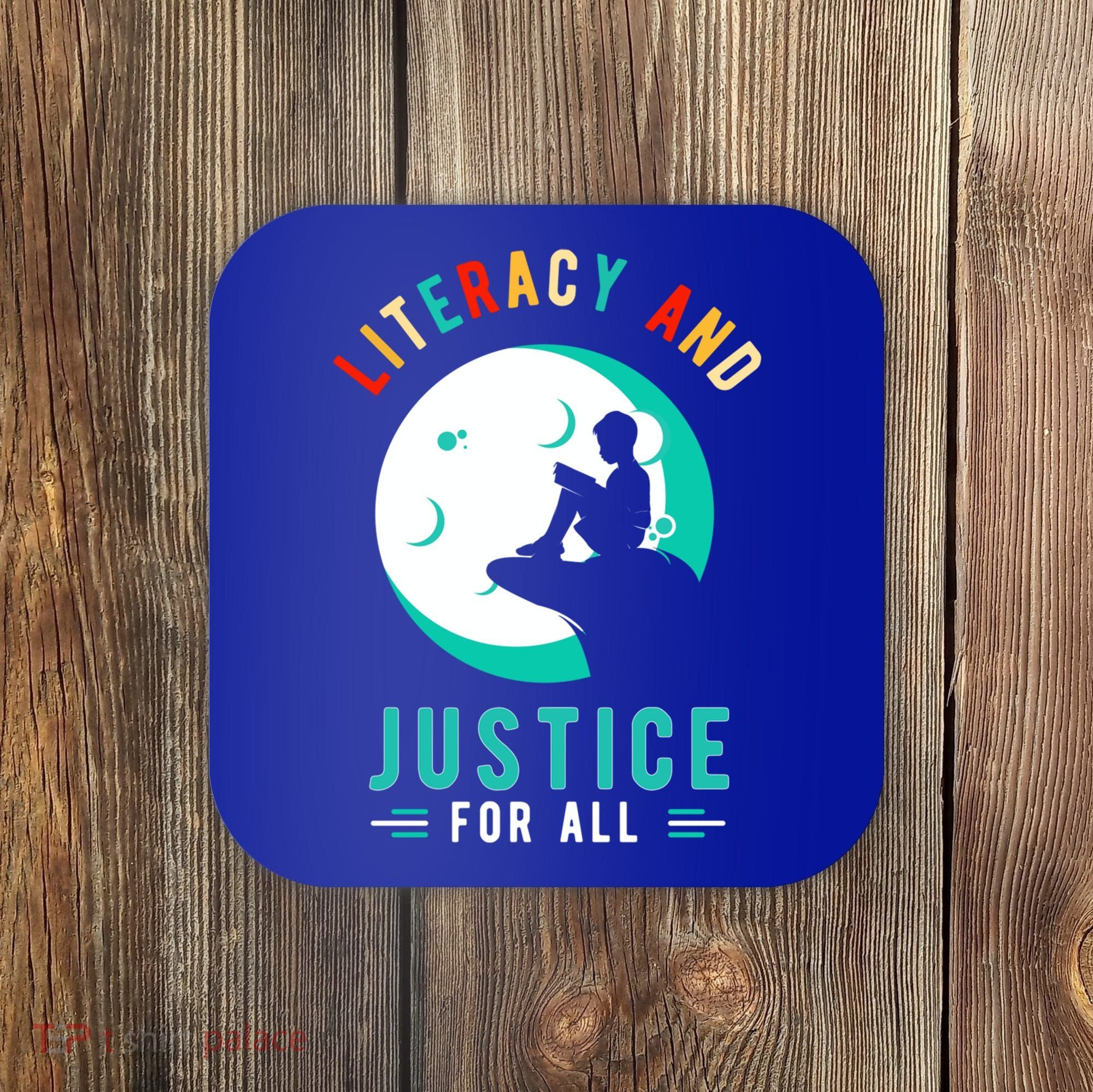 Reading Books Or Literacy And Justice Ll Cool Gift Coaster