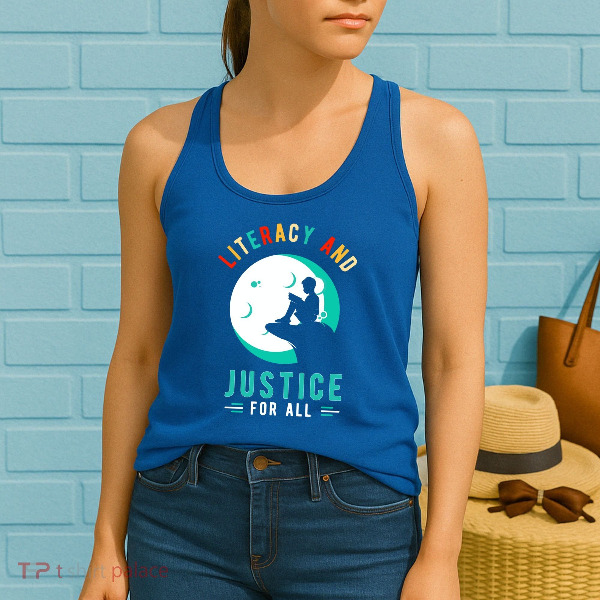 Reading Books Or Literacy And Justice Ll Cool Gift Women's Tank Top