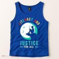 Reading Books Or Literacy And Justice Ll Cool Gift Tank Top thumb 2