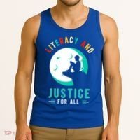 Reading Books Or Literacy And Justice Ll Cool Gift Tank Top thumb 3