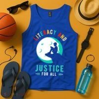 Reading Books Or Literacy And Justice Ll Cool Gift Tank Top thumb 4
