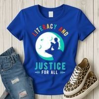 Reading Books Or Literacy And Justice Ll Cool Gift Women's T-Shirt thumb 3