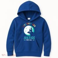 Reading Books Or Literacy And Justice Ll Cool Gift Kids Hoodie thumb 0