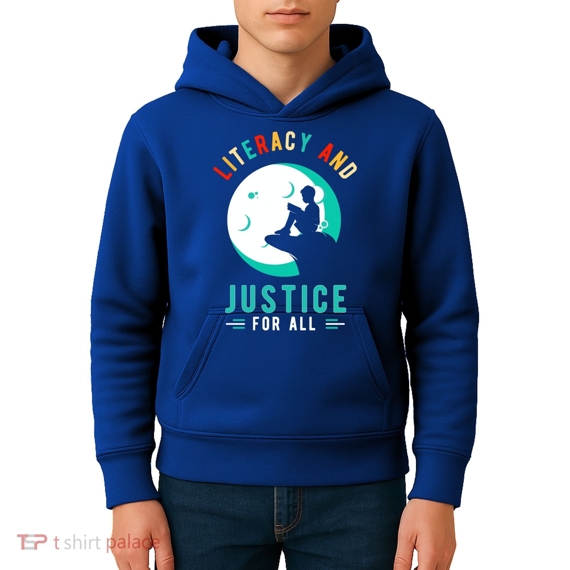 Reading Books Or Literacy And Justice Ll Cool Gift Kids Hoodie