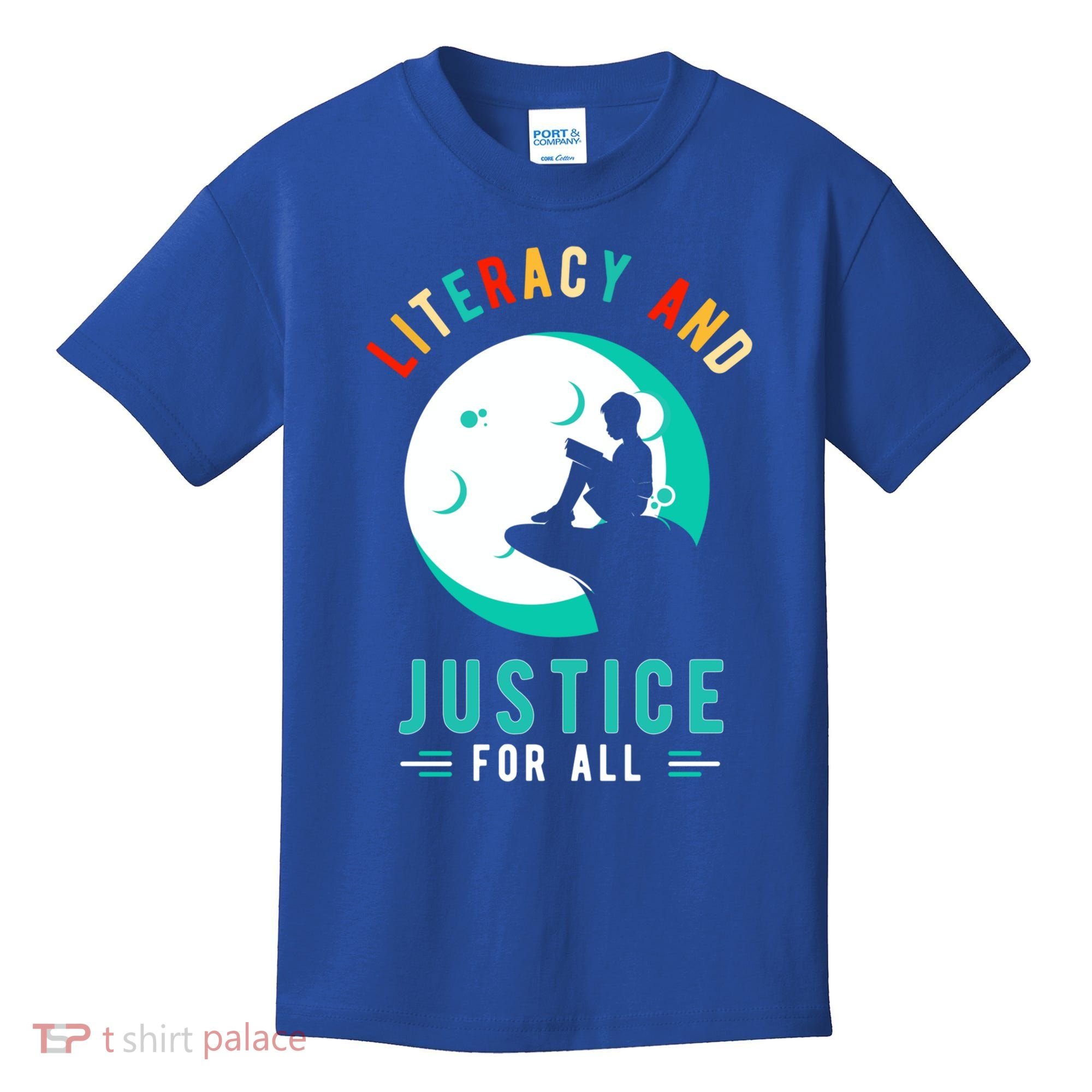 Reading Books Or Literacy And Justice Ll Cool Gift Kids T-Shirt
