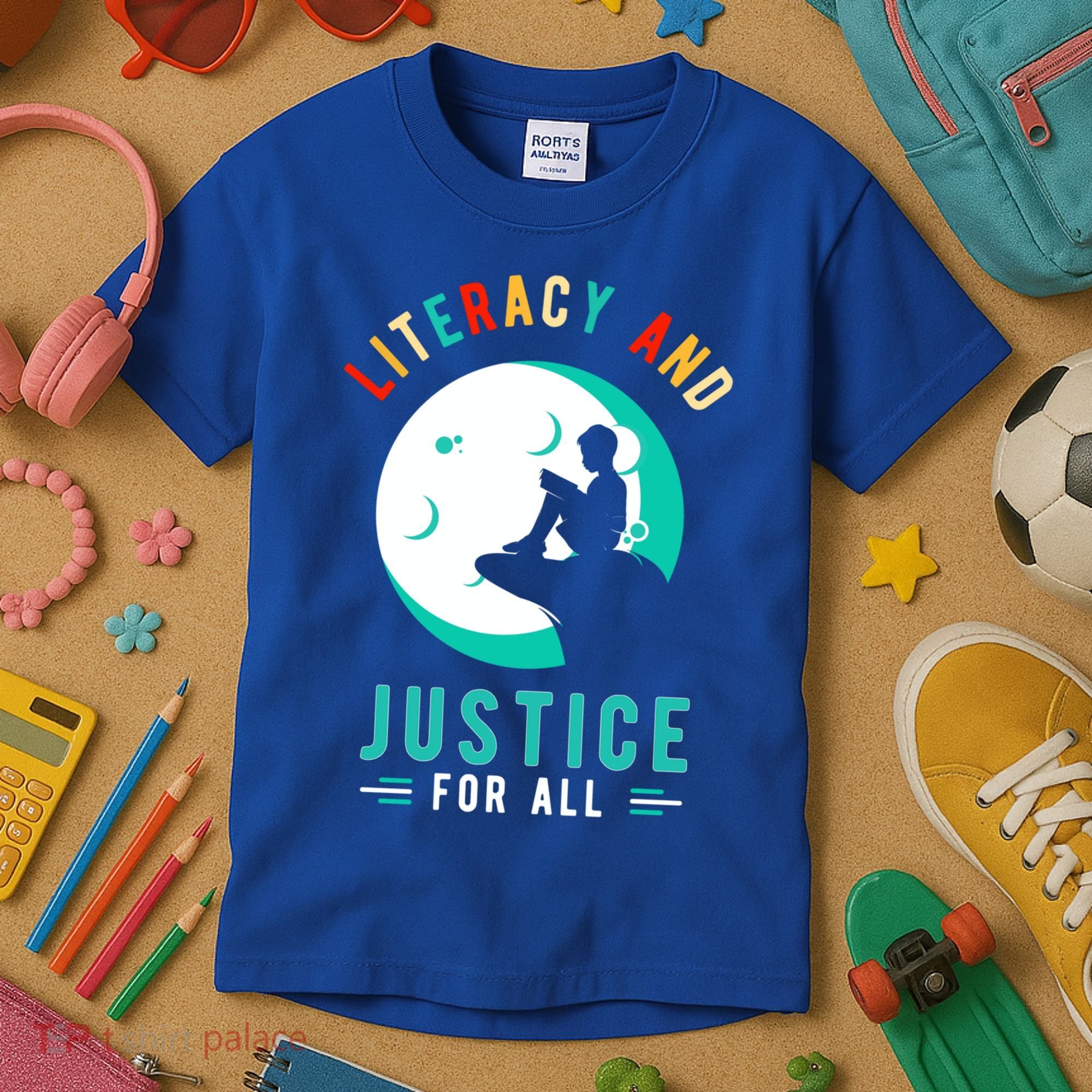 Reading Books Or Literacy And Justice Ll Cool Gift Kids T-Shirt