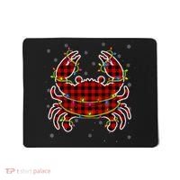 Red Buffalo Plaid Crab Santa Christmas Pajama Matching Mousepad thumb 0