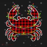 Red Buffalo Plaid Crab Santa Christmas Pajama Matching Kids Sweatshirt thumb 2